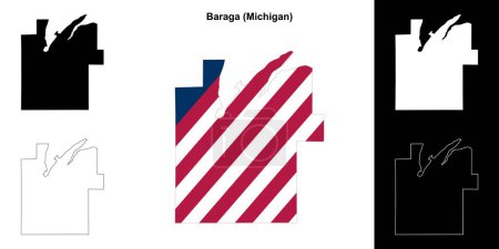 Baraga County (Michigan) umrissenes Kartenset