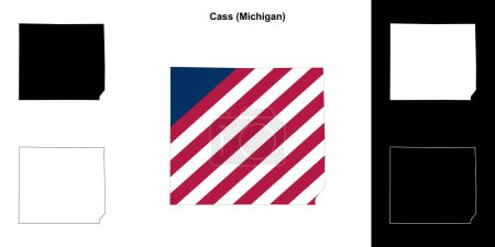 Cass County (Michigan) outline map set