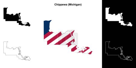 Chippewa County (Michigan) umrissenes Kartenset