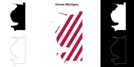 Emmet County (Michigan) outline map set