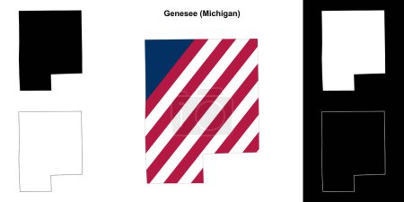 Genesee County (Michigan) umrissenes Kartenset