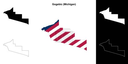 Gogebic County (Michigan) umrissenes Kartenset