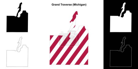 Grand Traverse County (Michigan) outline map set