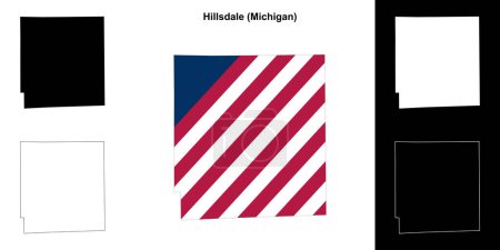 Hillsdale County (Michigan) outline map set