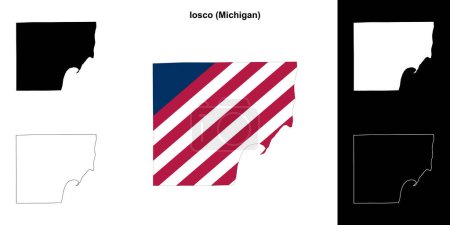 Iosco County (Michigan) umrissenes Kartenset
