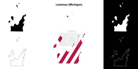 Leelanau County (Michigan) umrissenes Kartenset