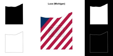 Luce County (Michigan) umrissenes Kartenset