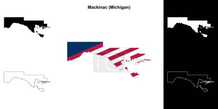 Mackinac County (Michigan) umrissenes Kartenset