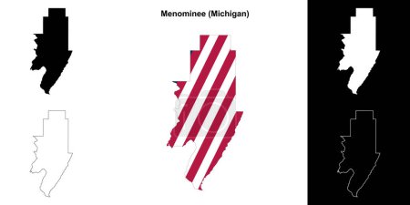 Menominee County (Michigan) umrissenes Kartenset