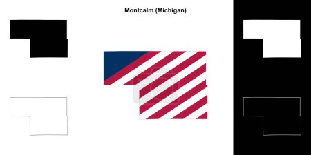 Montcalm County (Michigan) umrissenes Kartenset