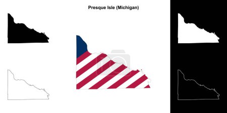 Téléchargez les illustrations : Plan du comté de Presque Isle (Michigan) - en licence libre de droit