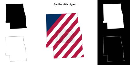 Conjunto de mapas del contorno del Condado de Sanilac (Michigan)