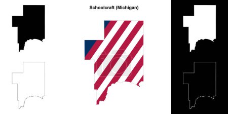 Schoolcraft County (Michigan) outline map set