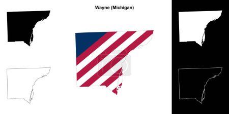 Wayne County (Michigan) Umrisse der Karte