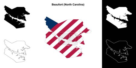 Conjunto de mapas del Condado de Beaufort (Carolina del Norte)
