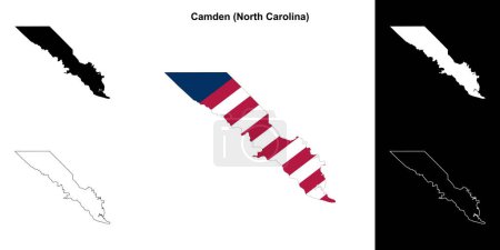 Camden County (North Carolina) umrissenes Kartenset