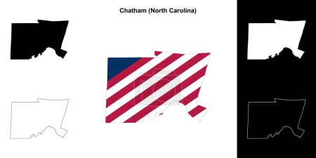 Chatham County (North Carolina) outline map set