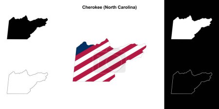 Cherokee County (North Carolina) umrissenes Kartenset