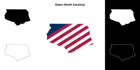 Gates County (North Carolina) umreißt Kartenset