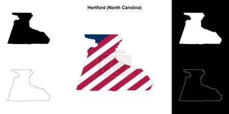 Hertford County (North Carolina) umrissenes Kartenset