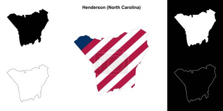 Henderson County (North Carolina) outline map set