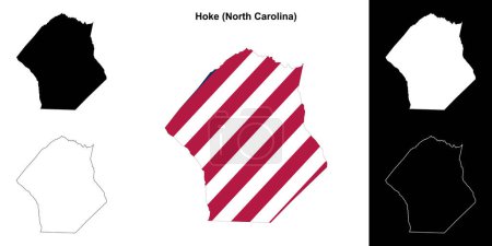Hoke County (North Carolina) umrissenes Kartenset