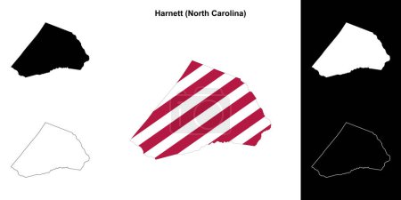 Harnett County (North Carolina) outline map set