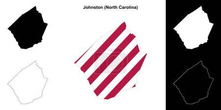 Johnston County (North Carolina) outline map set