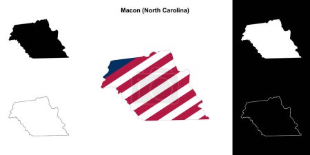 Condado de Macon (Carolina del Norte) esquema mapa conjunto