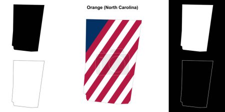 Orange County (North Carolina) outline map set