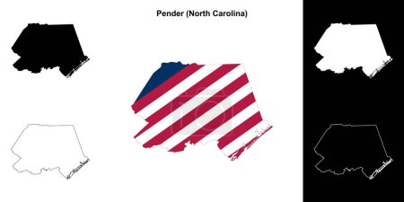 Pender County (North Carolina) outline map set