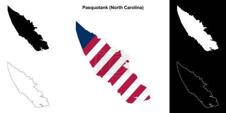 Pasquotank County (North Carolina) umrissenes Kartenset