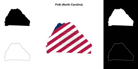 Polk County (North Carolina) umrissenes Kartenset