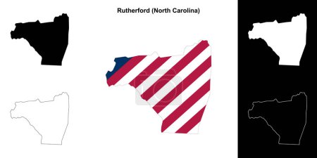 Illustration for Rutherford County (North Carolina) outline map set - Royalty Free Image