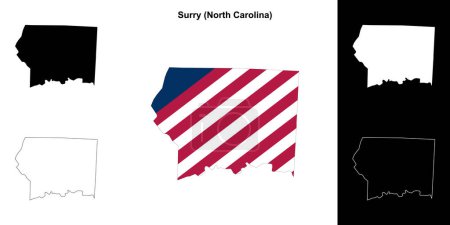 Surry County (North Carolina) outline map set