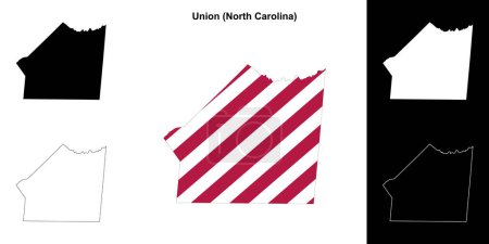 Union County (North Carolina) outline map set