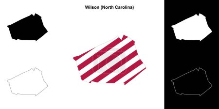 Wilson County (North Carolina) umrissenes Kartenset