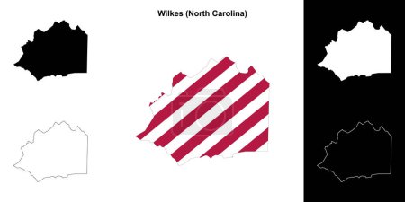 Wilkes County (North Carolina) outline map set