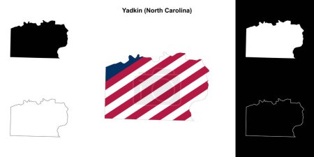 Yadkin County (North Carolina) outline map set
