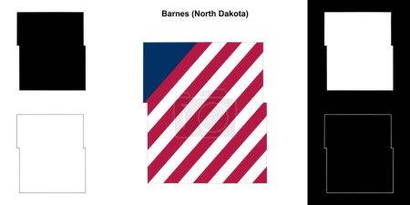 Barnes County (North Dakota) outline map set
