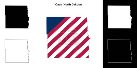 Conjunto de mapas del contorno del Condado de Cass (Dakota del Norte)