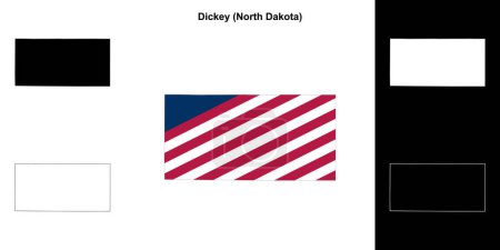 Téléchargez les illustrations : Carte générale du comté de Dickey (Dakota du Nord) - en licence libre de droit