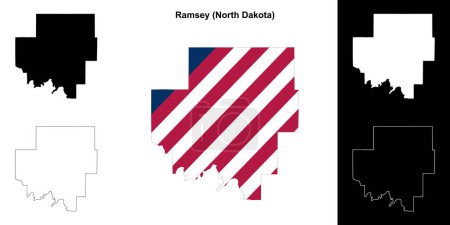 Ramsey County (Dakota del Norte) esquema mapa conjunto