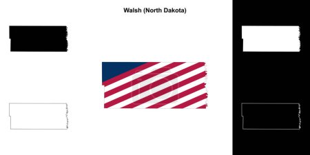 Walsh County (North Dakota) outline map set