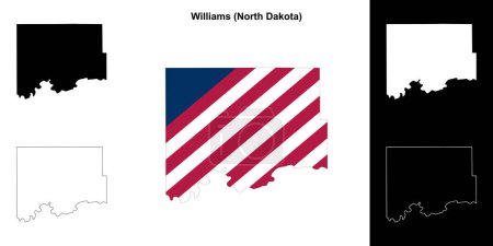Williams County (North Dakota) outline map set