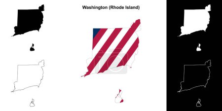 Washington County (Rhode Island) outline map set