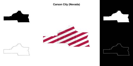 Carson City County (Nevada) esquema conjunto de mapas