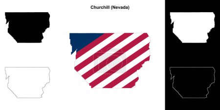 Churchill County (Nevada) umrissenes Kartenset