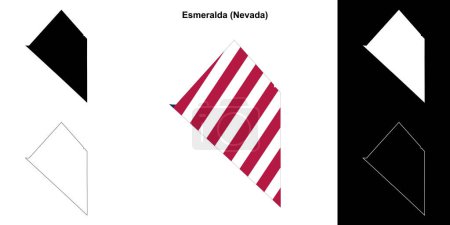 Illustration for Esmeralda County (Nevada) outline map set - Royalty Free Image