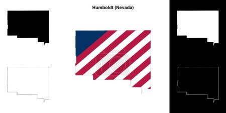 Humboldt County (Nevada) umrissenes Kartenset